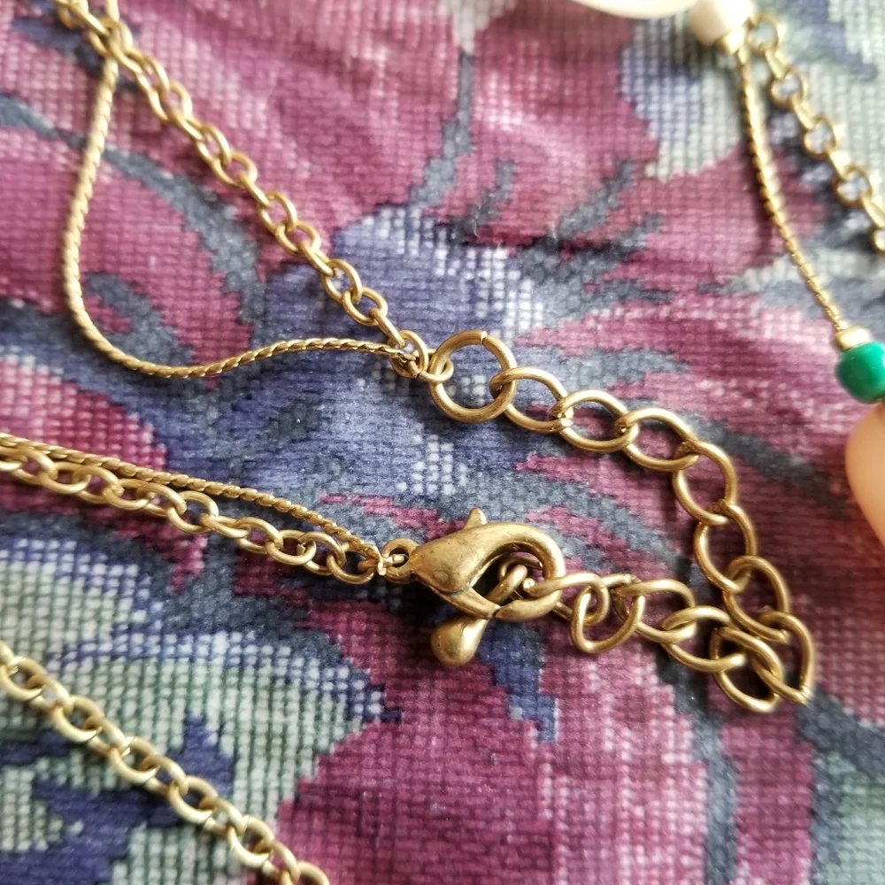 Two strand necklace with beads and chain